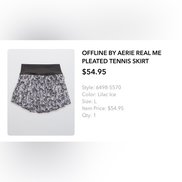NWOT Offline By Aerie Real Me Pleated Tennis Skirt - Picture 2 of 7